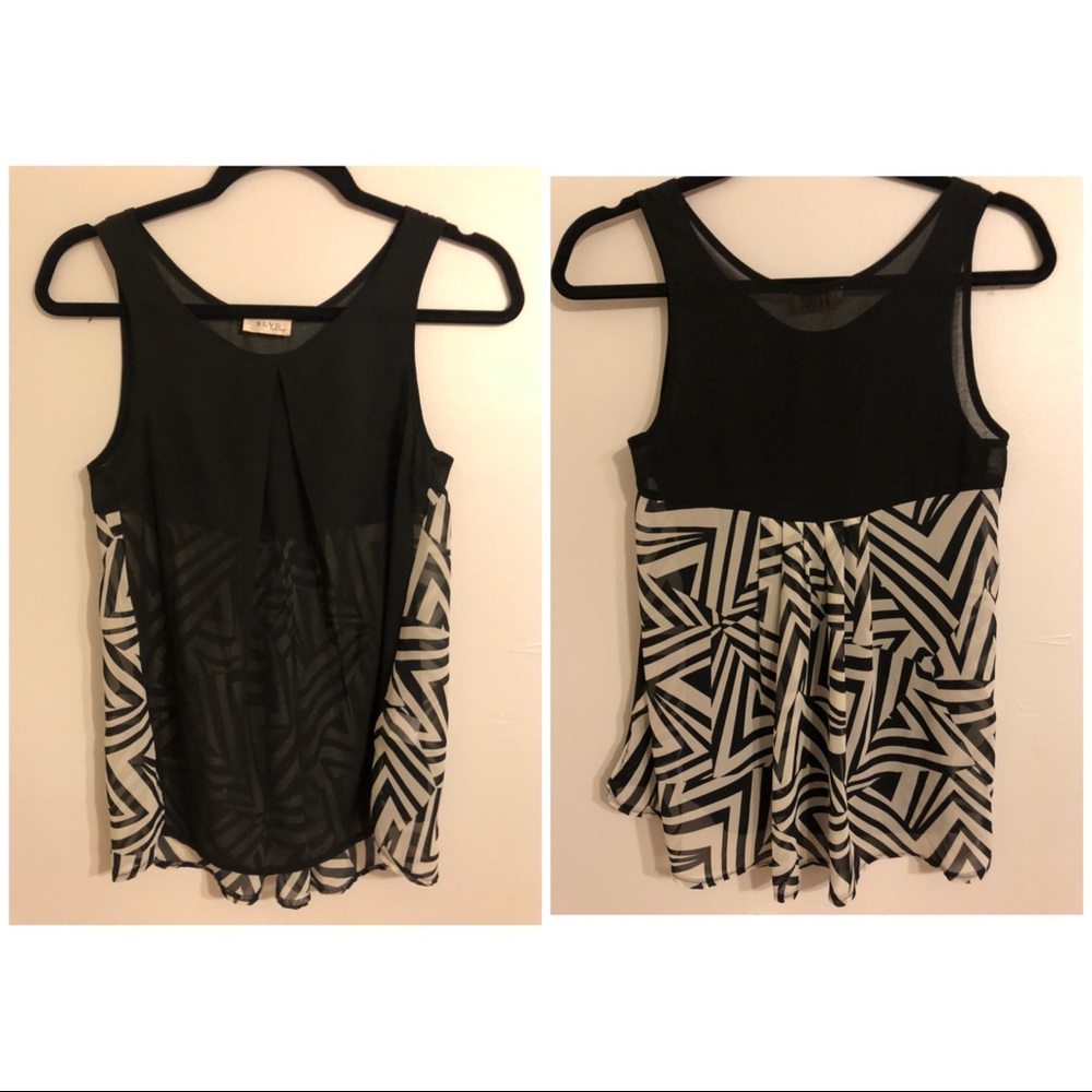 Forever21 black sheer pattern sleeveless top